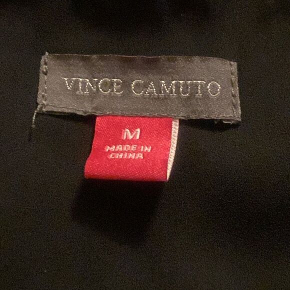 Vince Camuto Black and Gold Ruffled Blouse with 3/4 Sleeves Women’s Size M - Picture 4 of 6